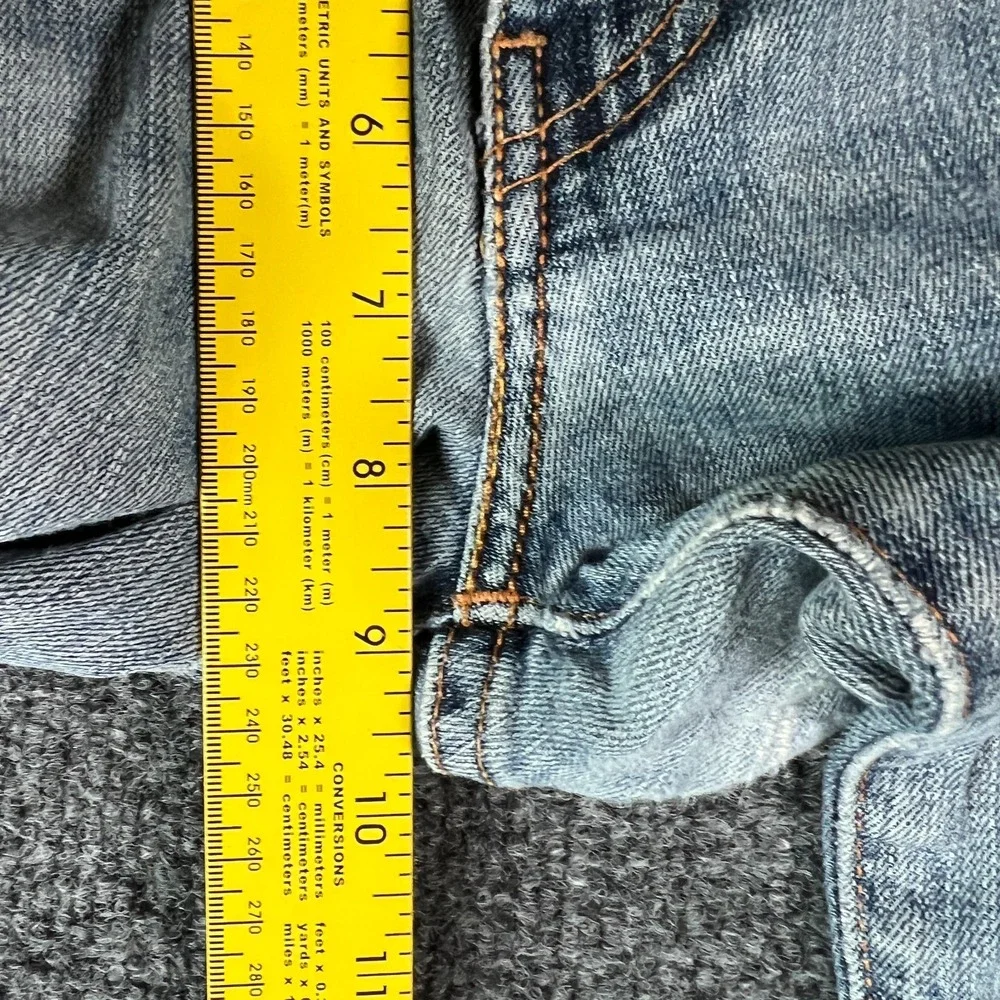 Levi's 511 Jeans Mens 31x30.5 Blue Denim Low Rise Slim Fit Skinny Leg Distressed